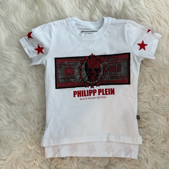 Philipp Plein white graphic tshirt 4-5Y - Picture 1 of 8
